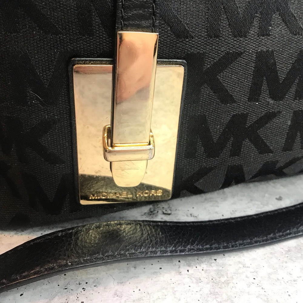 Michael Kors Black and Gold Satchel - Picture 5 of 6